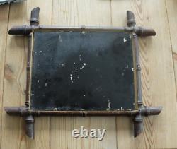 Late 19th century French faux bamboo distressed mirror
