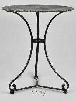 Late 19th century French garden table with black & green patina 23¾