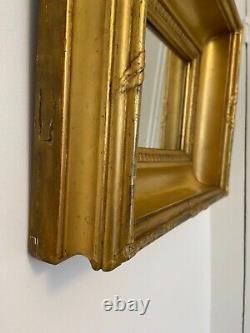Late 19th century impressive deep and broad giltwood box frame mirror, 43 x 36cm