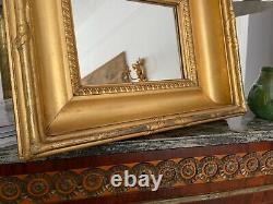 Late 19th century impressive deep and broad giltwood box frame mirror, 43 x 36cm