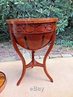 Late 19th to early 20th Century Half Globe Biedermeier Style Sewing Stand Table