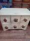 Late 20th Century Antiqued And Distressed Solid Wood Six Drawer Tabletop Chest