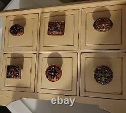 Late 20th Century Antiqued And Distressed Solid Wood Six Drawer Tabletop Chest