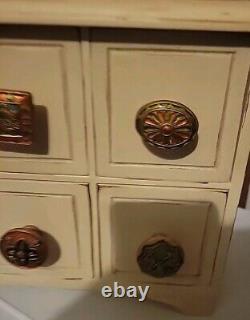 Late 20th Century Antiqued And Distressed Solid Wood Six Drawer Tabletop Chest