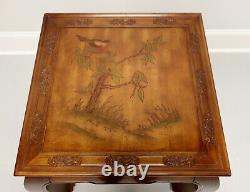 Late 20th Century Asian Chinoiserie Ming Carved End / Accent Table B