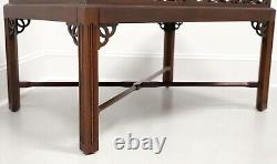 Late 20th Century Banded Mahogany Chippendale Coffee Table with Fretwork Gallery