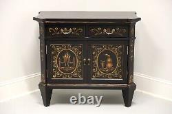 Late 20th Century Black Hand Painted French Louis XVI Console Cabinet