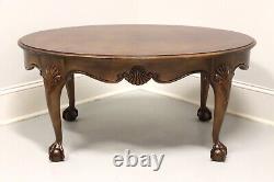 Late 20th Century Bookmatched Walnut Chippendale Coffee Cocktail Table