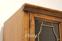 Late 20th Century Burl Pecan Mediterranean Style Curio China Display Cabinet