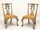 Late 20th Century Carved Chippendale Dining Side Chairs Pair
