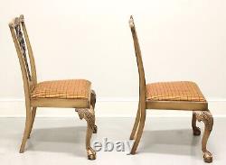 Late 20th Century Carved Chippendale Dining Side Chairs Pair