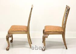 Late 20th Century Carved Chippendale Dining Side Chairs Pair