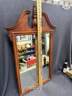 Late 20th Century Cherry Chippendale Style Wall Mirror 35 tall 21 wide