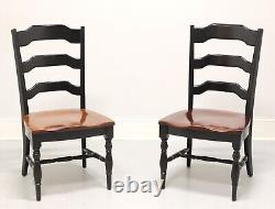 Late 20th Century Cottage Farmhouse Dining Side Chairs Pair B