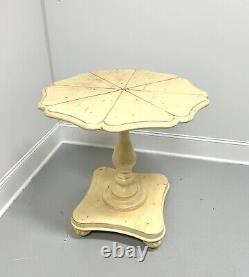 Late 20th Century Cream Painted Distressed Flower Petal Occasional Table