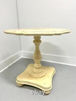 Late 20th Century Cream Painted Distressed Flower Petal Occasional Table