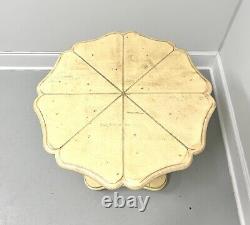 Late 20th Century Cream Painted Distressed Flower Petal Occasional Table