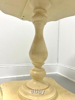 Late 20th Century Cream Painted Distressed Flower Petal Occasional Table