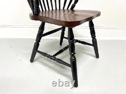 Late 20th Century Distressed Black Windsor Armchairs Pair