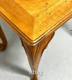 Late 20th Century Distressed Maple Farmhouse Cottage Style Accent Table