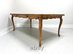 Late 20th Century Distressed Wood French Country Parquetry Drawtop Dining Table