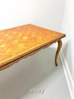 Late 20th Century Distressed Wood French Country Parquetry Drawtop Dining Table