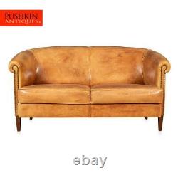 Late 20th Century Dutch Two Seater Tan Sheepskin Leather Sofa