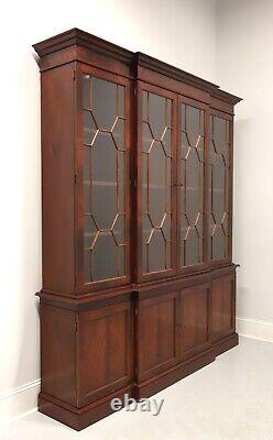 Late 20th Century Flame Mahogany Chippendale Breakfront China Cabinet