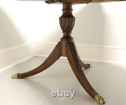 Late 20th Century Flame Mahogany Georgian Style Double Pedestal Dining Table