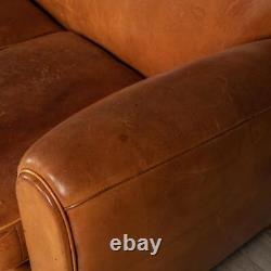 Late 20th Century France Two Seater Tan Sheepskin Leather Sofa
