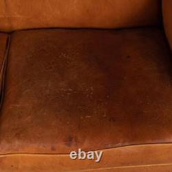 Late 20th Century France Two Seater Tan Sheepskin Leather Sofa