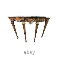 Late 20th Century French Gold Gilt French Marble Top Console Sofa Table