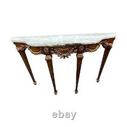 Late 20th Century French Gold Gilt French Marble Top Console Sofa Table