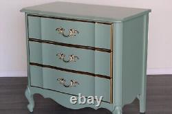 Late 20th Century French Provincial Style Green Nightstands, Pair of Nightstands