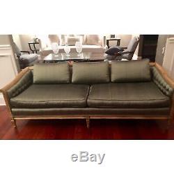 Late 20th Century Hollywood Regency Silk Tufted Sofa