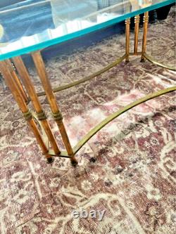 Late 20th Century Hollywood Regency Style Metal and Glass coffee table