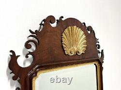 Late 20th Century Mahogany Chippendale Beveled Wall Mirror