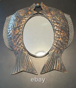 Late 20th Century Maitland Smith Style Asian Fish Metal Wall Mirror