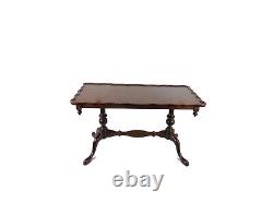 Late 20th Century Mid Century English Carved Wooden Coffee Table by Reprodux Bev
