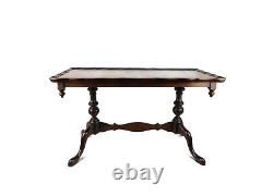Late 20th Century Mid Century English Carved Wooden Coffee Table by Reprodux Bev
