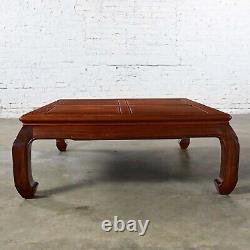 Late 20th Century Ming Style Solid Rosewood Square Coffee Table with Chow Legs