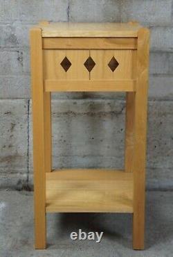 Late 20th Century Mission Arts & Crafts 2 Tier Square Ash Taboret Table Stand