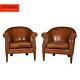 Late 20th Century Pair Of Dutch Sheepskin Leather Club Chairs