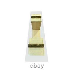 Late 20th Century Postmodern Art Deco Faux Marble Brass Glass Console Sofa Table