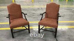 Late 20th Century Queen Ann Style Arm Chairs a Pair