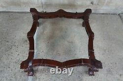 Late 20th Century Scalloped Mahogany & Glass Chippendale Ball Claw Coffee Table