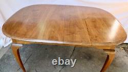 Late 20th Century Solid Walnut Dining Table with Cabriole Legs & Extension Leaf