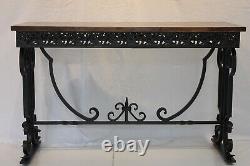 Late 20th Century Spanish Colonial Style Wrought Iron Console Table (AF1-238)