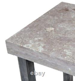 Late 20th Century Tubular Steel Lamp Table With Marble Top