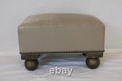 Late 20th Century Upholstered Leather Ottoman / Stool (AF2-376)